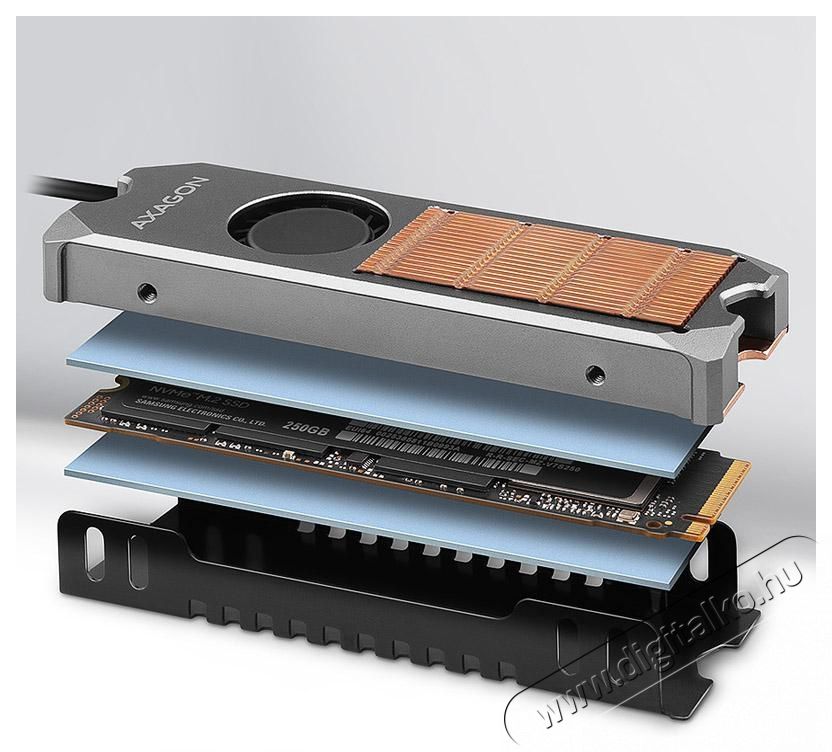 Axagon CLR-M2FAN hűtőborda M.2 SSD-hez Iroda &eacute;s sz&aacute;m&iacute;t&aacute;stechnika - Adatt&aacute;rol&oacute; / merevlemez - Kieg&eacute;sz&iacute;tő - 441995