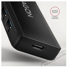 Axagon HUE-C1A TRAVEL Hub, USB-A 5Gbps, 4x USB-A, USB-C power IN, cable 19cm Iroda &eacute;s sz&aacute;m&iacute;t&aacute;stechnika - Notebook kieg&eacute;sz&iacute;tő - USB hub / eloszt&oacute; - 503333