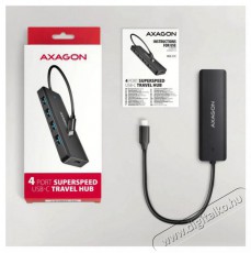 Axagon HUE-C1C TRAVEL Hub, USB-C 5Gbps, 4x USB-A, USB-C power IN, cable 19cm Iroda &eacute;s sz&aacute;m&iacute;t&aacute;stechnika - Notebook kieg&eacute;sz&iacute;tő - USB hub / eloszt&oacute; - 503332