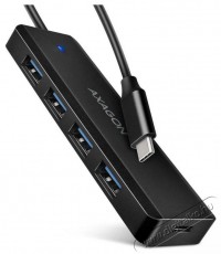 Axagon HUE-C1C TRAVEL Hub, USB-C 5Gbps, 4x USB-A, USB-C power IN, cable 19cm Iroda &eacute;s sz&aacute;m&iacute;t&aacute;stechnika - Notebook kieg&eacute;sz&iacute;tő - USB hub / eloszt&oacute; - 503332