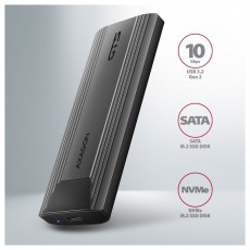 Axagon EEM2-GTS2 USB-C 3.2 Gen 2 M.2 NVMe/SATA sz&uuml;rke csavar n&eacute;lk&uuml;li k&uuml;lső SSD h&aacute;z Iroda &eacute;s sz&aacute;m&iacute;t&aacute;stechnika - Adatt&aacute;rol&oacute; / merevlemez - Kieg&eacute;sz&iacute;tő - 507219