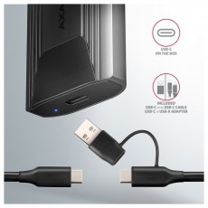Axagon EEM2-GTS2 USB-C 3.2 Gen 2 M.2 NVMe/SATA sz&uuml;rke csavar n&eacute;lk&uuml;li k&uuml;lső SSD h&aacute;z Iroda &eacute;s sz&aacute;m&iacute;t&aacute;stechnika - Adatt&aacute;rol&oacute; / merevlemez - Kieg&eacute;sz&iacute;tő - 507219
