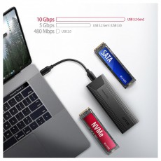 Axagon EEM2-GTS2 USB-C 3.2 Gen 2 M.2 NVMe/SATA sz&uuml;rke csavar n&eacute;lk&uuml;li k&uuml;lső SSD h&aacute;z Iroda &eacute;s sz&aacute;m&iacute;t&aacute;stechnika - Adatt&aacute;rol&oacute; / merevlemez - Kieg&eacute;sz&iacute;tő - 507219