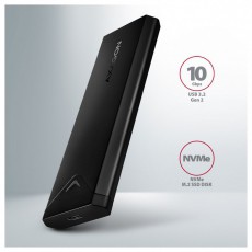 Axagon EEM2-UB2 USB-C 3.2 Gen 2 M.2 NVMe fekete csavar n&eacute;lk&uuml;li k&uuml;lső SSD h&aacute;z Iroda &eacute;s sz&aacute;m&iacute;t&aacute;stechnika - Adatt&aacute;rol&oacute; / merevlemez - Kieg&eacute;sz&iacute;tő - 507220