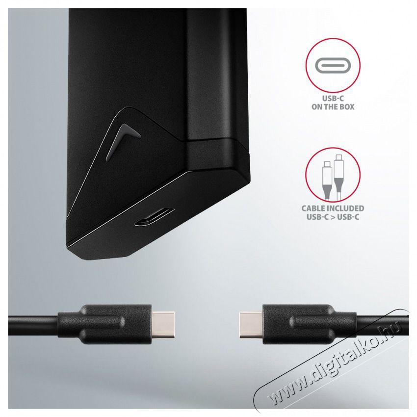 Axagon EEM2-UB2 USB-C 3.2 Gen 2 M.2 NVMe fekete csavar n&eacute;lk&uuml;li k&uuml;lső SSD h&aacute;z Iroda &eacute;s sz&aacute;m&iacute;t&aacute;stechnika - Adatt&aacute;rol&oacute; / merevlemez - Kieg&eacute;sz&iacute;tő - 507220