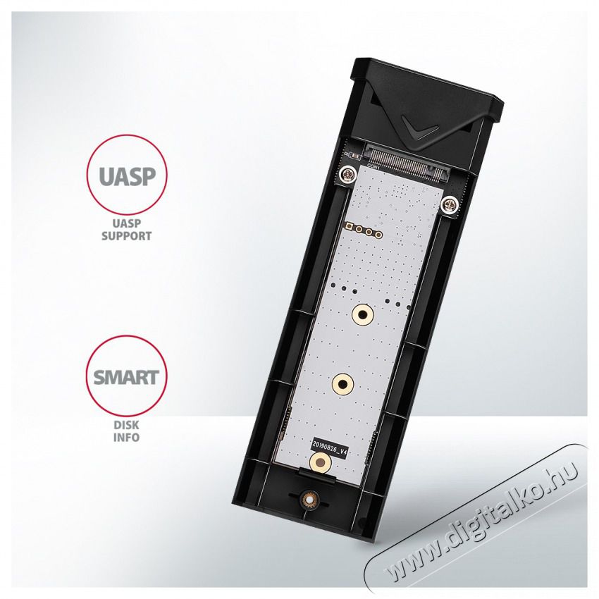 Axagon EEM2-UB2 USB-C 3.2 Gen 2 M.2 NVMe fekete csavar n&eacute;lk&uuml;li k&uuml;lső SSD h&aacute;z Iroda &eacute;s sz&aacute;m&iacute;t&aacute;stechnika - Adatt&aacute;rol&oacute; / merevlemez - Kieg&eacute;sz&iacute;tő - 507220