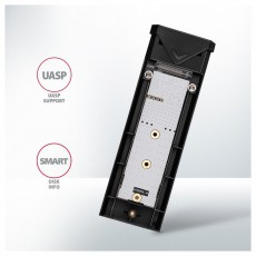 Axagon EEM2-UB2 USB-C 3.2 Gen 2 M.2 NVMe fekete csavar n&eacute;lk&uuml;li k&uuml;lső SSD h&aacute;z Iroda &eacute;s sz&aacute;m&iacute;t&aacute;stechnika - Adatt&aacute;rol&oacute; / merevlemez - Kieg&eacute;sz&iacute;tő - 507220