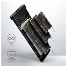 Axagon EEM2-UB2 USB-C 3.2 Gen 2 M.2 NVMe fekete csavar n&eacute;lk&uuml;li k&uuml;lső SSD h&aacute;z Iroda &eacute;s sz&aacute;m&iacute;t&aacute;stechnika - Adatt&aacute;rol&oacute; / merevlemez - Kieg&eacute;sz&iacute;tő - 507220