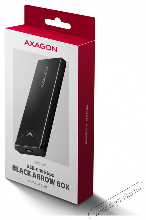 Axagon EEM2-UB2 USB-C 3.2 Gen 2 M.2 NVMe fekete csavar n&eacute;lk&uuml;li k&uuml;lső SSD h&aacute;z Iroda &eacute;s sz&aacute;m&iacute;t&aacute;stechnika - Adatt&aacute;rol&oacute; / merevlemez - Kieg&eacute;sz&iacute;tő - 507220
