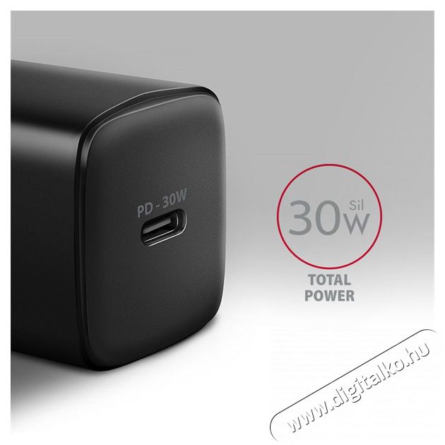 Axagon ACU-PD30 30W PD 3.0 QC Type-C fekete h&aacute;l&oacute;zati t&ouml;ltő Mobil / Kommunik&aacute;ci&oacute; / Smart - Mobiltelefon kieg&eacute;sz&iacute;tő / tok - H&aacute;l&oacute;zati-, aut&oacute;s t&ouml;ltő - 507953