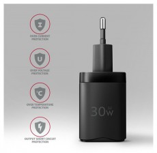 Axagon ACU-PD30 30W PD 3.0 QC Type-C fekete h&aacute;l&oacute;zati t&ouml;ltő Mobil / Kommunik&aacute;ci&oacute; / Smart - Mobiltelefon kieg&eacute;sz&iacute;tő / tok - H&aacute;l&oacute;zati-, aut&oacute;s t&ouml;ltő - 507953