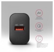 Axagon ACU-QC18 18W QC USB fekete h&aacute;l&oacute;zati t&ouml;ltő Mobil / Kommunik&aacute;ci&oacute; / Smart - Mobiltelefon kieg&eacute;sz&iacute;tő / tok - H&aacute;l&oacute;zati-, aut&oacute;s t&ouml;ltő - 507955