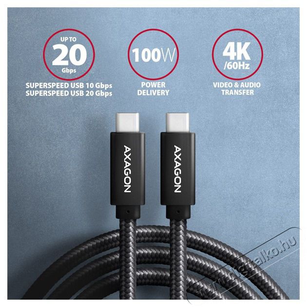 Axagon BUCM32-CM15AB 1,5m Type-C fekete adat- &eacute;s t&ouml;ltők&aacute;bel Tv kieg&eacute;sz&iacute;tők - K&aacute;bel / csatlakoz&oacute; - USB k&aacute;bel - 507950