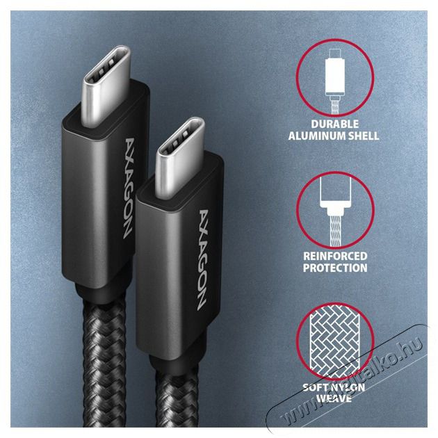 Axagon BUCM32-CM15AB 1,5m Type-C fekete adat- &eacute;s t&ouml;ltők&aacute;bel Tv kieg&eacute;sz&iacute;tők - K&aacute;bel / csatlakoz&oacute; - USB k&aacute;bel - 507950