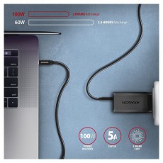 Axagon BUCM32-CM15AB 1,5m Type-C fekete adat- &eacute;s t&ouml;ltők&aacute;bel Tv kieg&eacute;sz&iacute;tők - K&aacute;bel / csatlakoz&oacute; - USB k&aacute;bel - 507950
