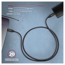 Axagon BUCM32-CM15AB 1,5m Type-C fekete adat- &eacute;s t&ouml;ltők&aacute;bel Tv kieg&eacute;sz&iacute;tők - K&aacute;bel / csatlakoz&oacute; - USB k&aacute;bel - 507950