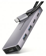 Axagon HMC-5H60 5Gbps 5in1 sz&uuml;rke Type-C hub Iroda &eacute;s sz&aacute;m&iacute;t&aacute;stechnika - Notebook kieg&eacute;sz&iacute;tő - USB hub / eloszt&oacute; - 507957