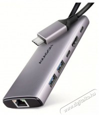 Axagon HMC-6G2L 10Gbps 6in1 sz&uuml;rke Type-C hub Iroda &eacute;s sz&aacute;m&iacute;t&aacute;stechnika - Notebook kieg&eacute;sz&iacute;tő - USB hub / eloszt&oacute; - 507958