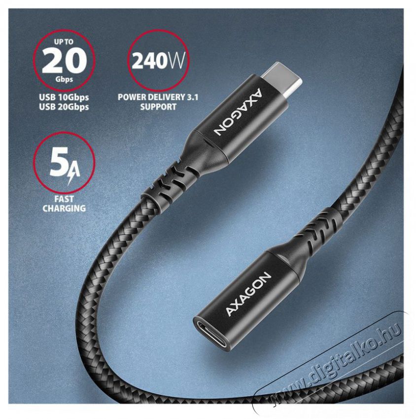 Axagon BUCM32-CF10AB 1m USB C fekete hosszabb&iacute;t&oacute; k&aacute;bel Tv kieg&eacute;sz&iacute;tők - K&aacute;bel / csatlakoz&oacute; - USB k&aacute;bel - 513915