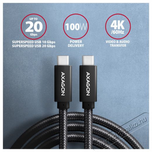 Axagon BUCM32-CM05AB 0,5m Type-C PD 100W 4K HD fekete adat- &eacute;s t&ouml;ltők&aacute;bel Tv kieg&eacute;sz&iacute;tők - K&aacute;bel / csatlakoz&oacute; - USB k&aacute;bel - 514821