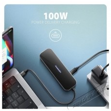 Axagon HMC-6GLN GLASS 6-in-1 Hub, USB-C 5Gbps, 2x USB-A, USB-C, HDMI 4k/60Hz, RJ-45, PD 100 W Dokkol&oacute; &aacute;llom&aacute;s Iroda &eacute;s sz&aacute;m&iacute;t&aacute;stechnika - Notebook kieg&eacute;sz&iacute;tő - USB hub / eloszt&oacute; - 532431