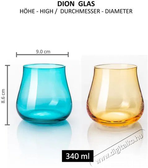 B.BOHEMIAN DION szett - 340 ml, Blue, 4 db Konyhai term&eacute;kek - Konyhai eszk&ouml;z - K&eacute;szlet / szett - 523909