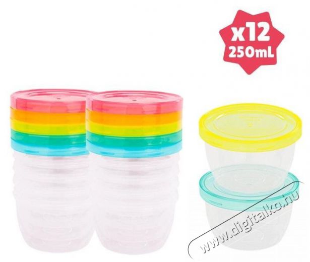 BADABULLE Maxi Fun Colors 250 ml, 12 db Konyhai term&eacute;kek - Ed&eacute;ny - Ed&eacute;ny k&eacute;szlet - 526948