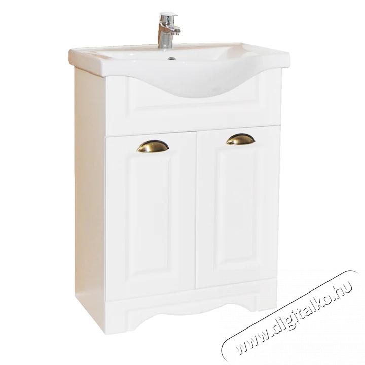 Badenmob 172 als&oacute;szekr&eacute;ny &eacute;s mosd&oacute;kagyl&oacute;, MDF, forg&aacute;cslap, 55x81x45 cm, rusztikus feh&eacute;r H&aacute;ztart&aacute;s / Otthon / K&uuml;lt&eacute;r - F&uuml;rdőszoba / wc - Kieg&eacute;sz&iacute;tő - 536074
