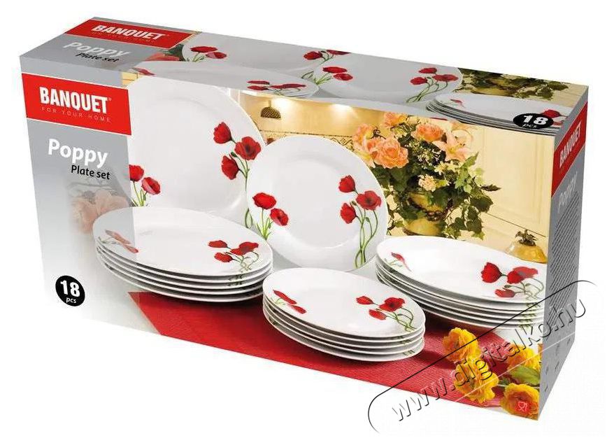 BANQUET &eacute;tkező szett 18 db POPPY A02565 Konyhai term&eacute;kek - &Eacute;tk&eacute;szlet - T&aacute;ny&eacute;r k&eacute;szlet - 504689