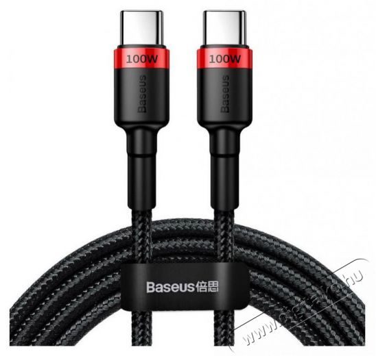 Baseus Cafule Type-C/Type-C 100W k&aacute;bel 2m &ndash; fekete-piros Mobil / Kommunik&aacute;ci&oacute; / Smart - Mobiltelefon kieg&eacute;sz&iacute;tő / tok - K&aacute;bel / &aacute;talak&iacute;t&oacute; - 408588