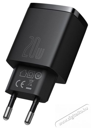 Baseus CCXJ-B01 Compact h&aacute;l&oacute;zati t&ouml;ltő USB Type-C / USB-A 20W 3A QC3.0 - Fekete Akkuk &eacute;s t&ouml;ltők - Li-ion akkumul&aacute;tor &eacute;s t&ouml;ltő (gy&aacute;ri) - T&ouml;ltő / h&aacute;l&oacute;zati adapter - 408659