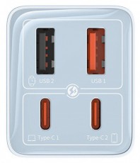 Baseus P10162701313-00 GAN6 Pro 65W k&eacute;k h&aacute;l&oacute;zati gyorst&ouml;ltő adapter H&aacute;ztart&aacute;s / Otthon / K&uuml;lt&eacute;r - Vil&aacute;g&iacute;t&aacute;s / elektromoss&aacute;g - H&aacute;l&oacute;zati eloszt&oacute; / hosszabb&iacute;t&oacute; / adapter - 507868