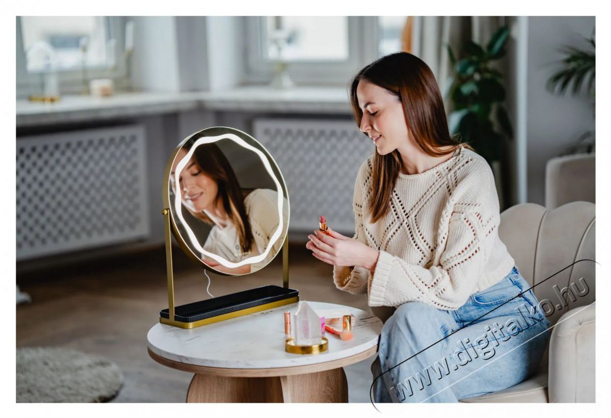 Beautifly Round LED Vanity Sz&eacute;ps&eacute;g&aacute;pol&aacute;s / Eg&eacute;szs&eacute;g - T&uuml;k&ouml;r - 511729