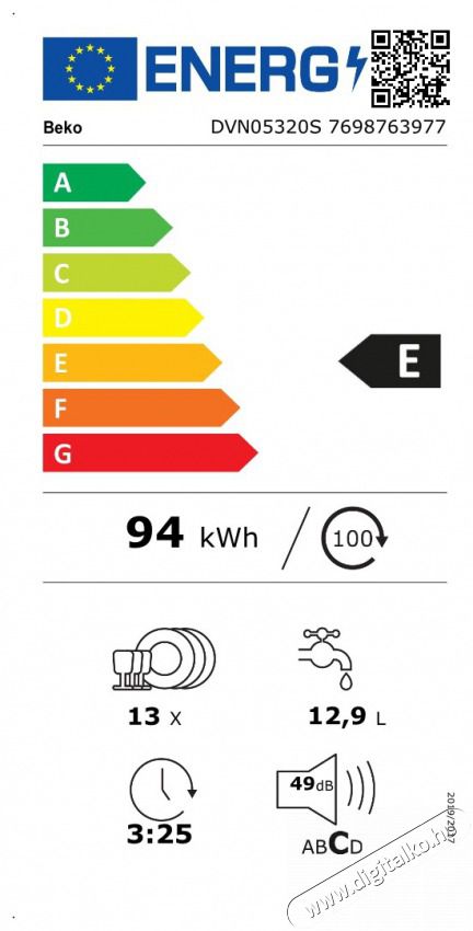 Beko DVN-05320 S norm&aacute;l mosogat&oacute;g&eacute;p Konyhai term&eacute;kek - Mosogat&oacute;g&eacute;p - Norm&aacute;l (60cm) szabadon&aacute;ll&oacute; mosogat&oacute;g&eacute;p - 462120