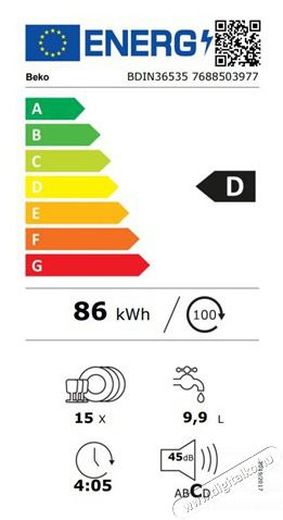 Beko BDIN36535 be&eacute;p&iacute;thető mosogat&oacute;g&eacute;p Konyhai term&eacute;kek - Mosogat&oacute;g&eacute;p - Norm&aacute;l (60cm) be&eacute;p&iacute;thető mosogat&oacute;g&eacute;p - 500737