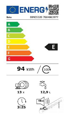 Beko DIN35320 be&eacute;p&iacute;thető 13 ter&iacute;t&eacute;kes mosogat&oacute;g&eacute;p Konyhai term&eacute;kek - Mosogat&oacute;g&eacute;p - Keskeny (45cm-ig) be&eacute;p&iacute;thető mosogat&oacute;g&eacute;p - 501474