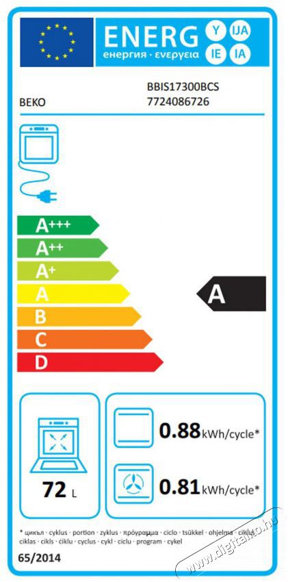 Beko BBIS17300BCS be&eacute;p&iacute;thető s&uuml;tő Konyhai term&eacute;kek - S&uuml;tő-főzőlap, tűzhely (be&eacute;p&iacute;thető) - S&uuml;tő (be&eacute;p&iacute;thető) - 505273