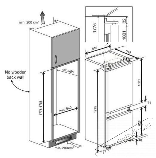Beko BCHA275K4SN Konyhai term&eacute;kek - Hűtő, fagyaszt&oacute; (be&eacute;p&iacute;thető) - Alulfagyaszt&oacute;s kombin&aacute;lt hűtő - 509495