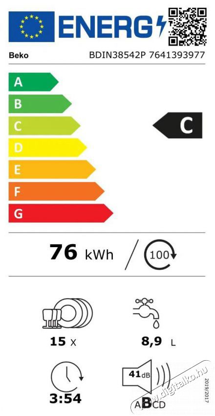 Beko BDIN38542P Norm&aacute;l (60cm) be&eacute;p&iacute;thető mosogat&oacute;g&eacute;p Konyhai term&eacute;kek - Mosogat&oacute;g&eacute;p - Norm&aacute;l (60cm) be&eacute;p&iacute;thető mosogat&oacute;g&eacute;p - 526990