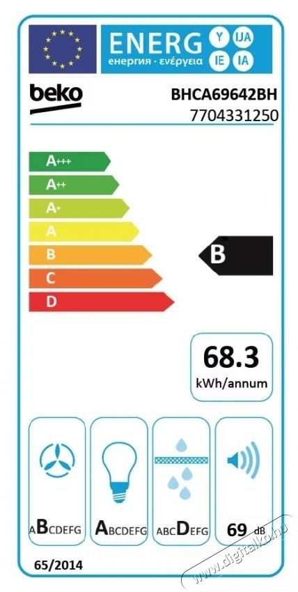 Beko BHCA69642BH, Dekorat&iacute;v be&eacute;p&iacute;thető p&aacute;raelsz&iacute;v&oacute; Konyhai term&eacute;kek - P&aacute;raelsz&iacute;v&oacute; - Be&eacute;p&iacute;thető / kih&uacute;zhat&oacute; - 532969
