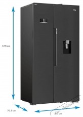 Beko GN163241DXBRN Side by side hűtő, 576 l, NeoFrost Dual Cooling, HarvestFresh, Everfresh+, E energiaoszt&aacute;ly, Slim tart&aacute;lyos v&iacute;zadagol&oacute;, Twist j&eacute;gk&eacute;sz&iacute;tő, 179 cm, S&ouml;t&eacute;t inox Konyhai term&eacute;kek - Hűtő, fagyaszt&oacute; (szabadon&aacute;ll&oacute;) - Amerikai t&iacute;pus&uacute; Side By Side hűtő - 534872