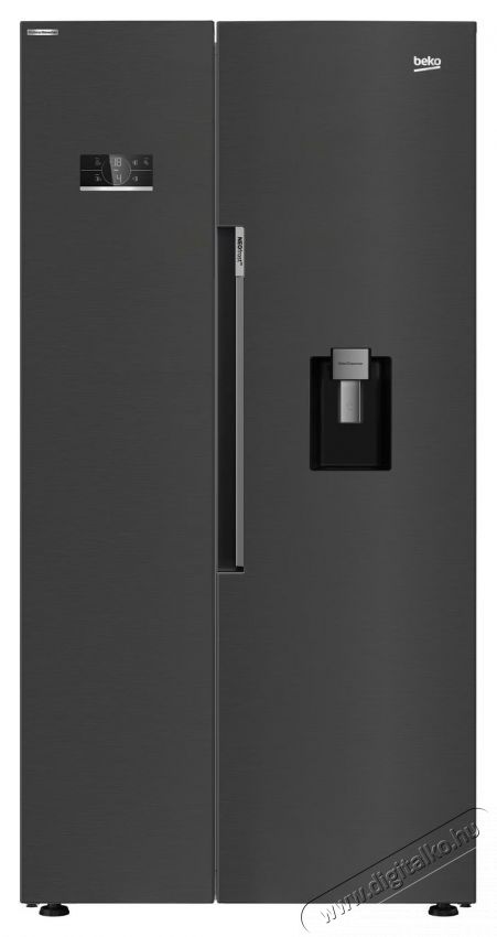 Beko GN163241DXBRN Side by side hűtő, 576 l, NeoFrost Dual Cooling, HarvestFresh, Everfresh+, E energiaoszt&aacute;ly, Slim tart&aacute;lyos v&iacute;zadagol&oacute;, Twist j&eacute;gk&eacute;sz&iacute;tő, 179 cm, S&ouml;t&eacute;t inox Konyhai term&eacute;kek - Hűtő, fagyaszt&oacute; (szabadon&aacute;ll&oacute;) - Amerikai t&iacute;pus&uacute; Side By Side hűtő - 534872