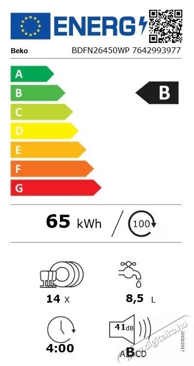 Beko BDFN26450WP szabadon &aacute;ll&oacute; mosogat&oacute;g&eacute;p, feh&eacute;r Konyhai term&eacute;kek - Mosogat&oacute;g&eacute;p - Norm&aacute;l (60cm) szabadon&aacute;ll&oacute; mosogat&oacute;g&eacute;p - 534849