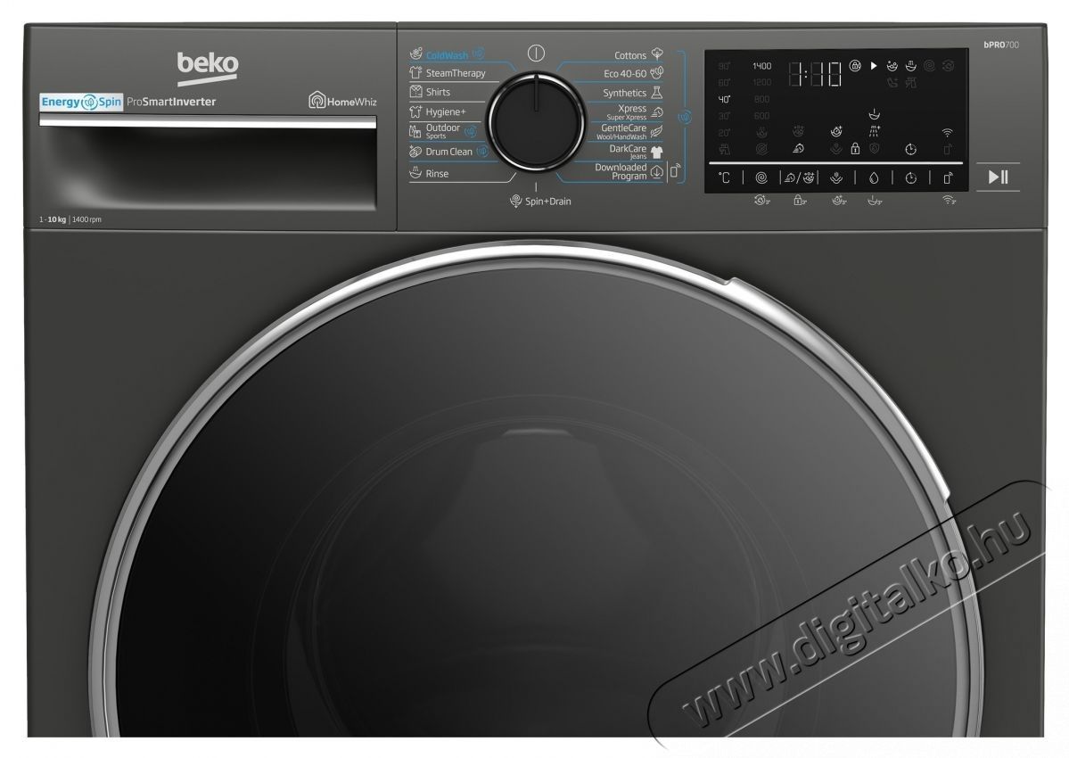 Beko B7WFU610418MB2ES mos&oacute;g&eacute;p, 10 kg, 1400 fordulat/perc, A energiaoszt&aacute;ly, HomeWhiz WiFi-n kereszt&uuml;l, ProSmart inverter motor, AddXtra, Hygiene+, IronFast, Zongoralakk H&aacute;ztart&aacute;s / Otthon / K&uuml;lt&eacute;r - Mos&oacute;g&eacute;p / sz&aacute;r&iacute;t&oacute;g&eacute;p - El&ouml;lt&ouml;ltős norm&aacute;l (60cm-ig) mos&oacute;g&eacute;p - 536123