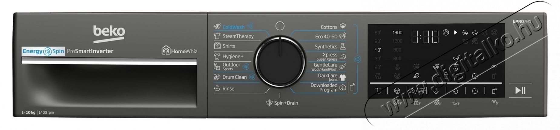 Beko B7WFU610418MB2ES mos&oacute;g&eacute;p, 10 kg, 1400 fordulat/perc, A energiaoszt&aacute;ly, HomeWhiz WiFi-n kereszt&uuml;l, ProSmart inverter motor, AddXtra, Hygiene+, IronFast, Zongoralakk H&aacute;ztart&aacute;s / Otthon / K&uuml;lt&eacute;r - Mos&oacute;g&eacute;p / sz&aacute;r&iacute;t&oacute;g&eacute;p - El&ouml;lt&ouml;ltős norm&aacute;l (60cm-ig) mos&oacute;g&eacute;p - 536123