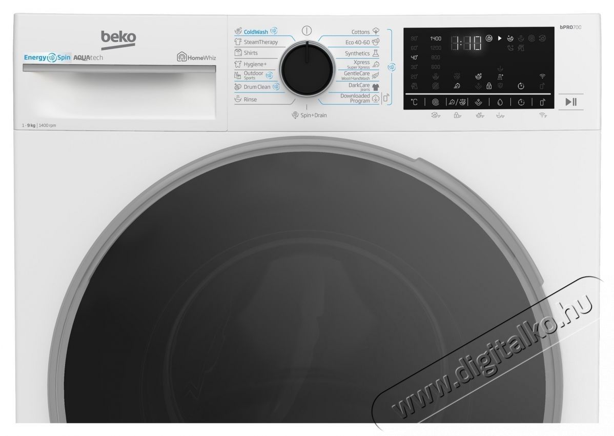 Beko B7WFU69418WB2ES mos&oacute;g&eacute;p, 9 kg, 15 program, 1400RPM, EnergySpin, Child Lock, A energiaoszt&aacute;ly, Feh&eacute;r H&aacute;ztart&aacute;s / Otthon / K&uuml;lt&eacute;r - Mos&oacute;g&eacute;p / sz&aacute;r&iacute;t&oacute;g&eacute;p - El&ouml;lt&ouml;ltős norm&aacute;l (60cm-ig) mos&oacute;g&eacute;p - 536128