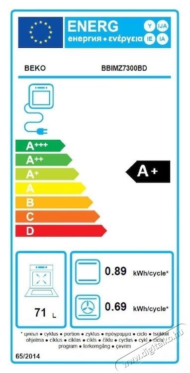 Beko BBIMZ7300BD be&eacute;p&iacute;thető s&uuml;tő, SteamShine &ouml;ntiszt&iacute;t&aacute;s, 71 l, AeroPerfect, A+ energiaoszt&aacute;ly, Fekete Konyhai term&eacute;kek - S&uuml;tő-főzőlap, tűzhely (be&eacute;p&iacute;thető) - S&uuml;tő (be&eacute;p&iacute;thető) - 537723