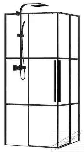 Belform Infinity 27CB1814 sz&ouml;gletes zuhanyparav&aacute;n, 2 tol&oacute;ajt&oacute;, 6mm &uuml;veg, fekete cs&iacute;kokkal, matt fekete profil, 80x80x200 cm H&aacute;ztart&aacute;s / Otthon / K&uuml;lt&eacute;r - F&uuml;rdőszoba / wc - Kieg&eacute;sz&iacute;tő - 536140