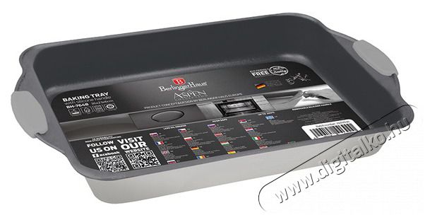 Berlinger Haus BH/7649 szat&eacute;n sz&uuml;rke 40 cm, m&eacute;ly hossz&uacute;k&aacute;s s&uuml;tőtepsi szilikon fog&oacute;val Konyhai term&eacute;kek - Ed&eacute;ny - S&uuml;tőtepsi / s&uuml;tőforma - 499916