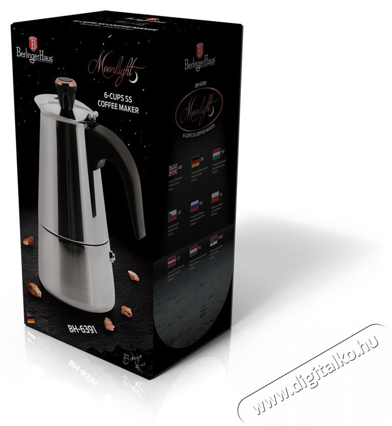 Berlinger Haus BH/6767 rozsdamentes ac&eacute;l 6 szem&eacute;lyes kotyog&oacute;s k&aacute;v&eacute;főző Konyhai term&eacute;kek - K&aacute;v&eacute;főző / k&aacute;v&eacute;&ouml;rlő / kieg&eacute;sz&iacute;tő - Kotyog&oacute; k&aacute;v&eacute;főző - 500019